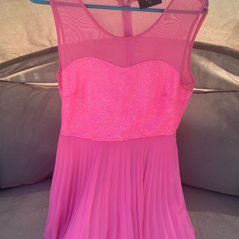 ASOS Pink skater dress with sequins size Small